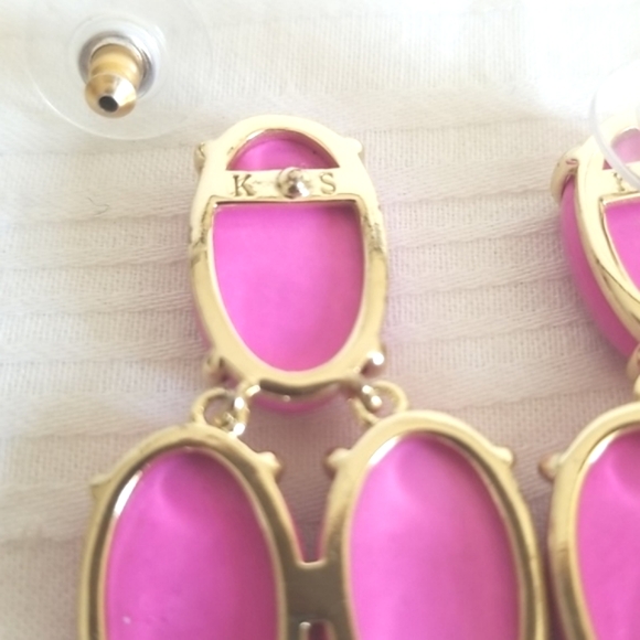 Kendra Scott Hot Pink Gold Agate Earrings - Picture 5 of 5